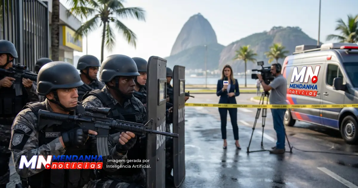 Policial investiga local do ataque a tiros no Rio de Janeiro