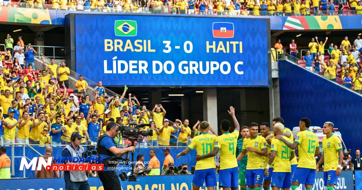 Brasil faz 3 a 0 no Haiti e assume a ponta do Grupo C