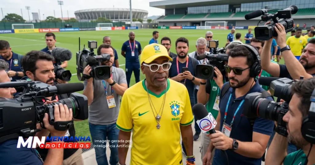 Spike Lee visita Seleção Brasileira antes da Copa 4 Spike Lee interage com jogadores da Seleção Brasileira antes da Copa
