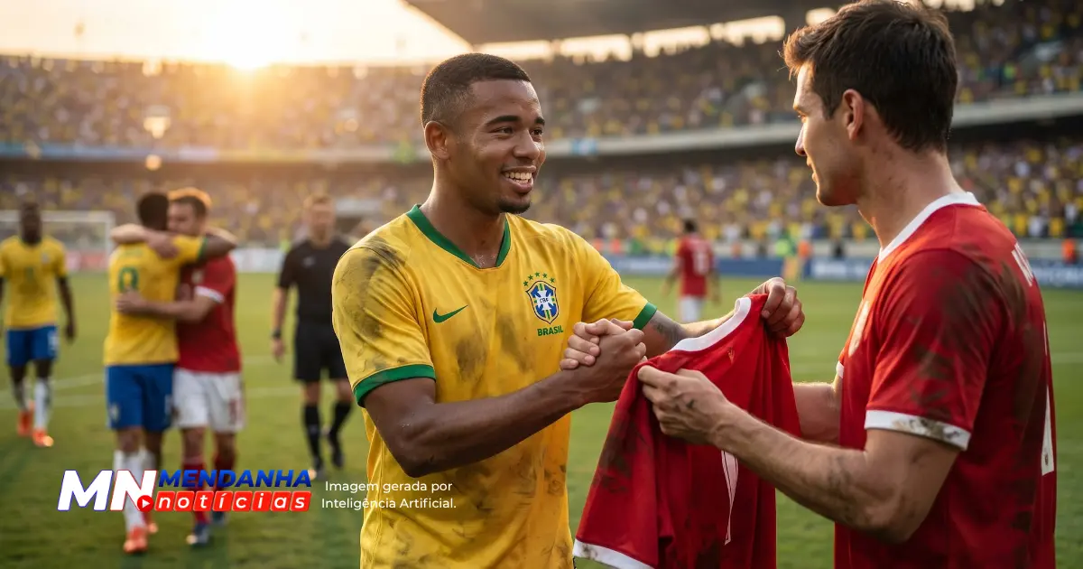 Jogadores da Seleção Brasileira se preparando para enfrentar o Japão hoje